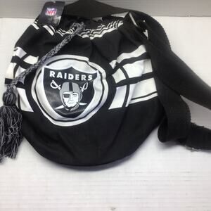 Oakland Raiders Football Black Drawstring Bucket Bag  Officially Licensed  NWT
